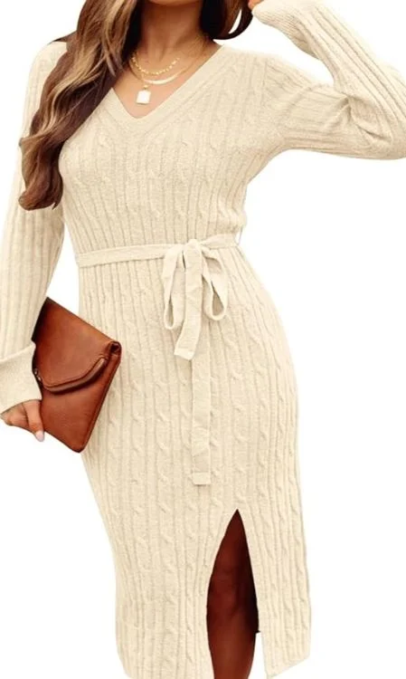 Cable Knit Sweater Dress