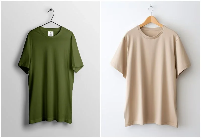 Olive Green, and Beige color Shirts