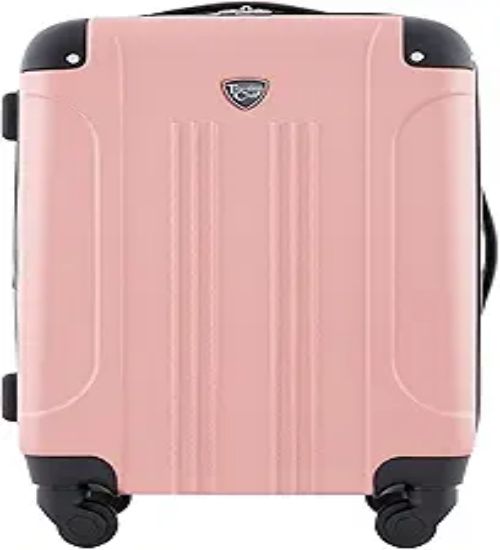 Travelers Club Chicago Hardside Expandable Spinner Luggage, Rose Gold